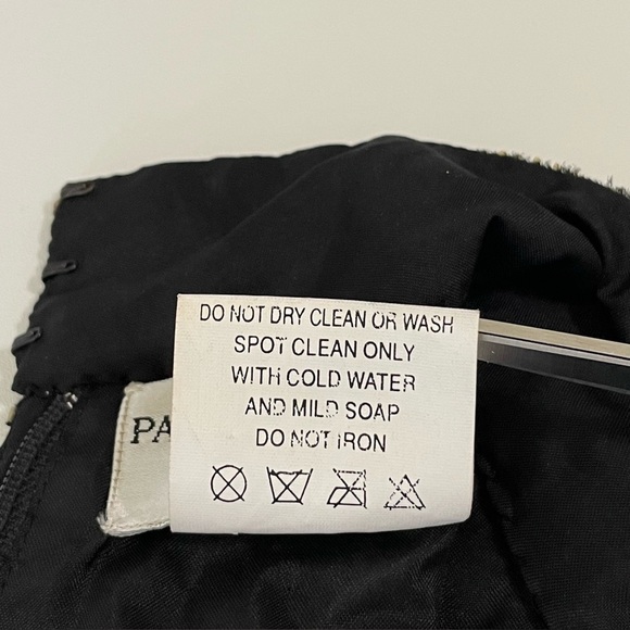 Vintage Papell Boutique Evening Beaded Silk Art Deco High Neck Top Black Gold MP - Picture 14 of 14